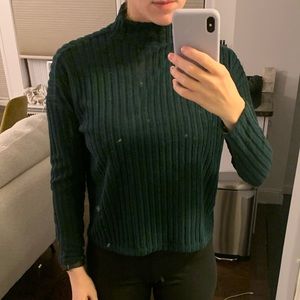 Dark green mock neck sweater